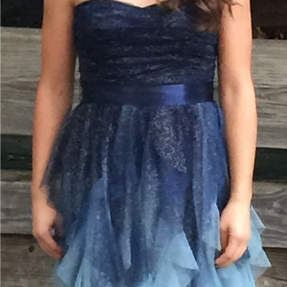 Blue ombre short formal dress